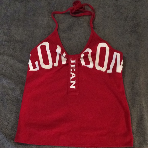 Moda International Tops - Moda International London Jean Halter Top Size Red